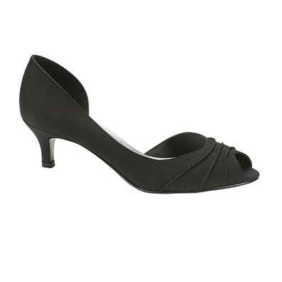 Abby Black Low Heel Evening Shoes