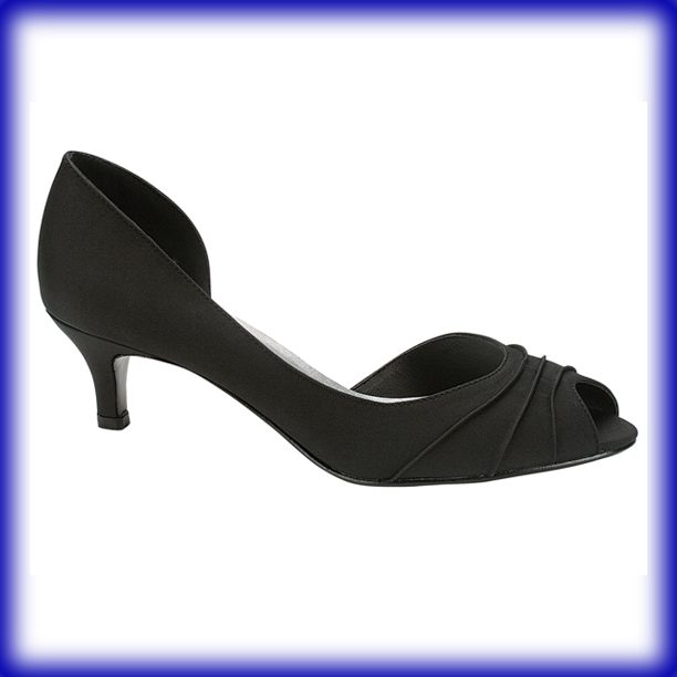 Abby Black Low Heel Evening Shoes