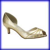 Abby Gold Low Heel Evening Shoes