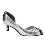 Abby Silver Low Heel Evening Shoes