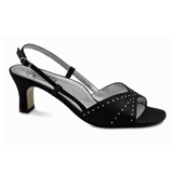 Adelle Black Mid Heel Evening Shoes