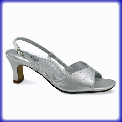 Adelle Silver Mid Heel Evening Shoes