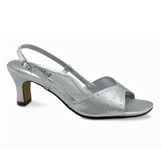 Adelle Silver Mid Heel Evening Shoes