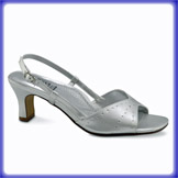 Adelle Silver Mid Heel Evening Shoes