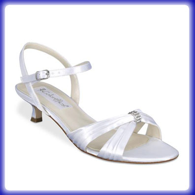 Andie White Satin Low Heel Bridal Shoes