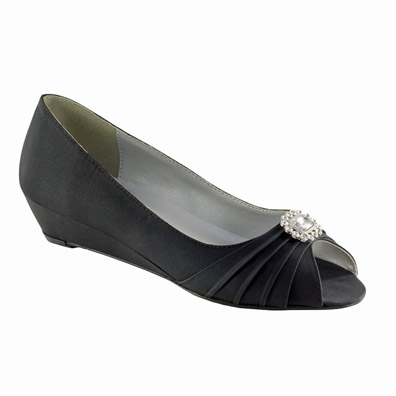 black wedge formal shoes