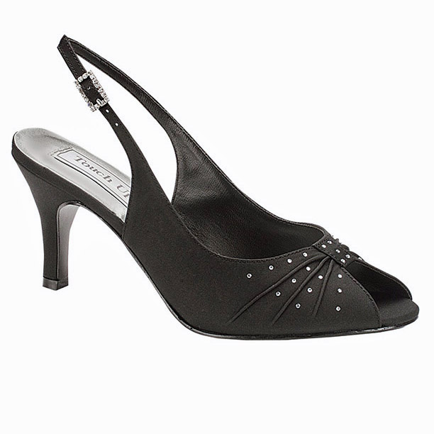 Angie Black Mid Heel Evening Shoes