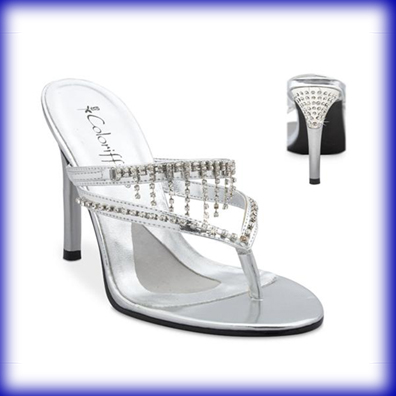 Bling High Heel Silver Evening Shoes