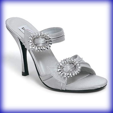Brilliant Silver High Heel Evening Shoes