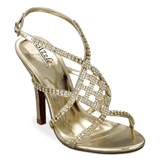 Broadway Gold Sky High Heel Evening Shoes