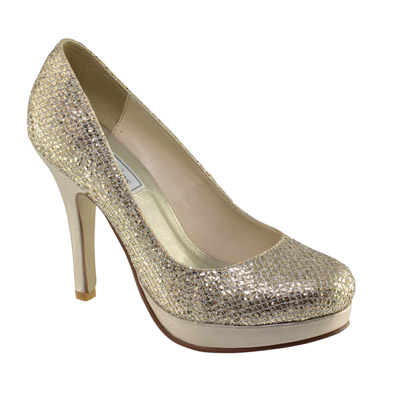 Candice Champagne Sky Hi Heel Evening Shoes