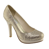 Candice Champagne Sky High Heel Evening Shoes