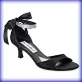 Carmen Black Low Heel Evening Shoes