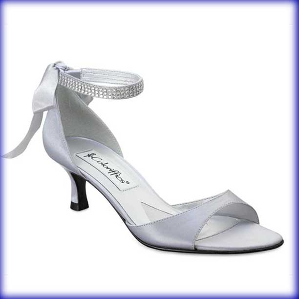 Closeup of Carmen Silver Low Heel Evening Shoes