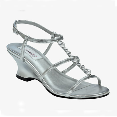 Chloe Silver Low Heel Evening Shoes