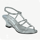 Chloe Silver Low Heel Evening Shoes