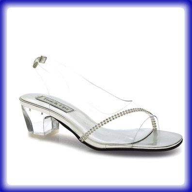 Claire Clear Low Heel Evening Shoes