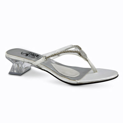 Cleopatra Dyeable White Satin Bridal Flip Flops