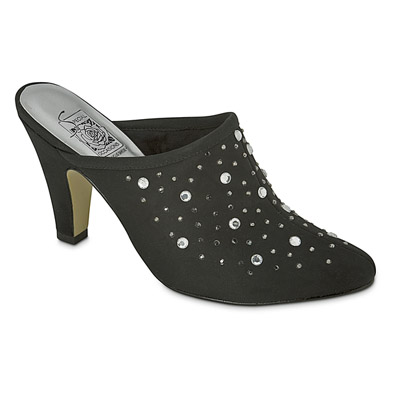 Deidra Black Satin High Heel Evening Shoes