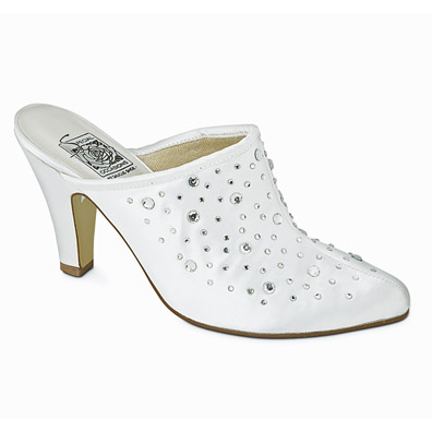 Deidra White Satin High Heel Wedding Shoes