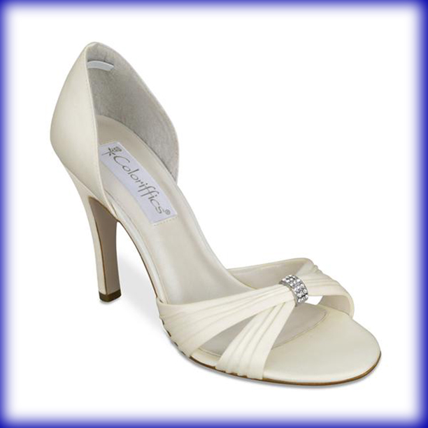 Closeup of Desire Ivory High Heel Evening Shoes