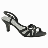 Donetta Black Satin Eveningl Shoes