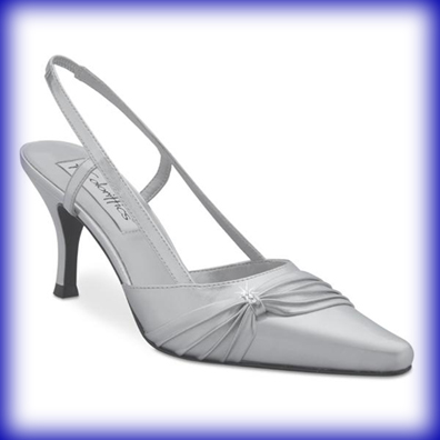 Donna Silver Mid Heel Evening Shoes