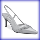 Donna Silver Mid Heel Evening Shoes