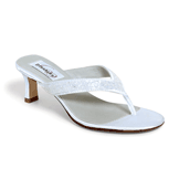 Eden White Mid Heel Bridal Shoes
