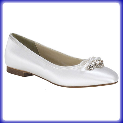 Ellie White Satin Bridal Shoes