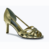 Gemini Gold Mid Heel Evening Shoes