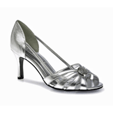 Gemini Silver Mid Heel Evening Shoes