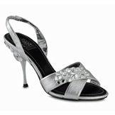 Glitz Silver Sky High Heel Evening Shoes