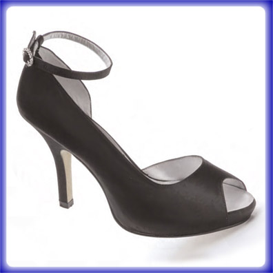 Gwen Black Satin Sky High Heel Evening Shoes