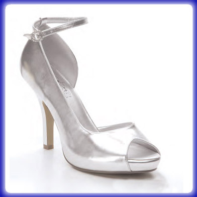 Gwen Silver Metalllic Sky High Heel Evening Shoes