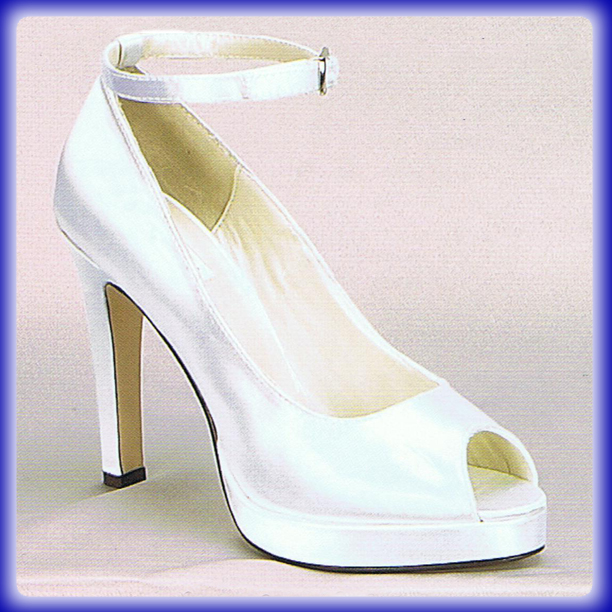 Gypsy White Satin Sky Hi Heel Bridal Shoes