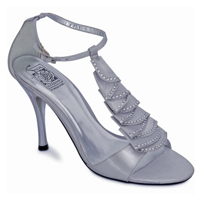 Holly Silver Satin Sky Hi Heel Evening Shoes