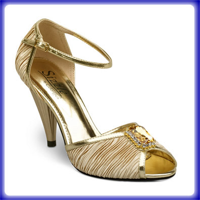 Hyannis Gold High Heel Evening Shoes