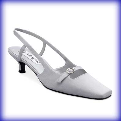 Jackie Silver Low Heel Evening Shoes