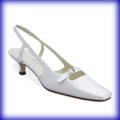 Jackie White Low Heel Bridal Shoes