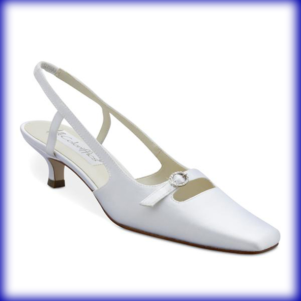 Jackie White Low Heel Bridal Shoes