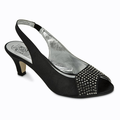 Jada Black Mid Heel Evening Shoes