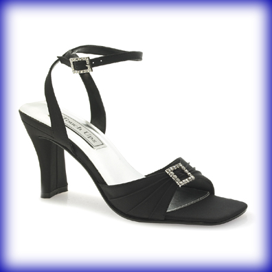 Jodi Black Mid Heel Evening Shoes