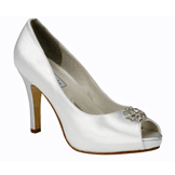 Joyce White Satin Bridal Shoes
