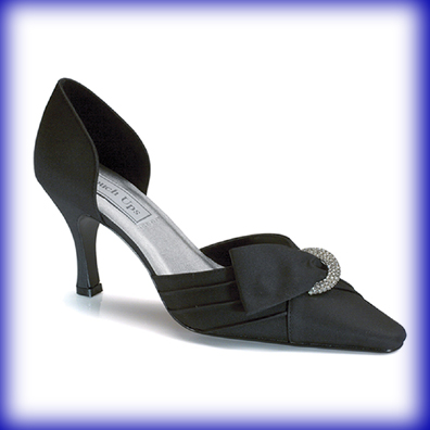 Katrina Black Mid Heel Evening Shoes