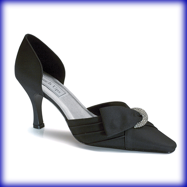 Katrina Black Mid Heel Evening Shoes