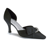 Katrina Black Mid Heel Evening Shoes