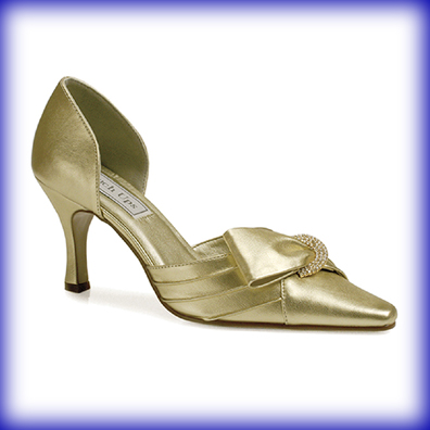 Katrina Gold Mid Heel Evening Shoes