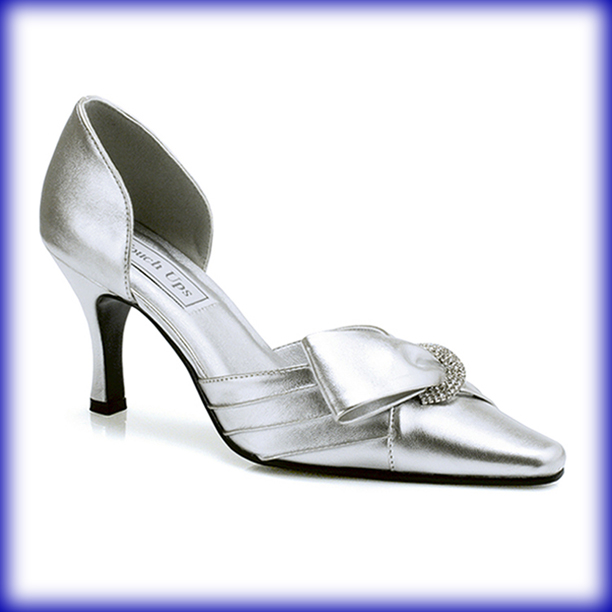 Katrina Silver Mid Heel Evening Shoes