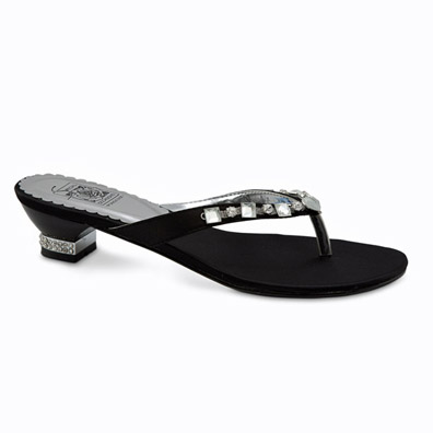 Kenda Black Low Heel Evening Shoes